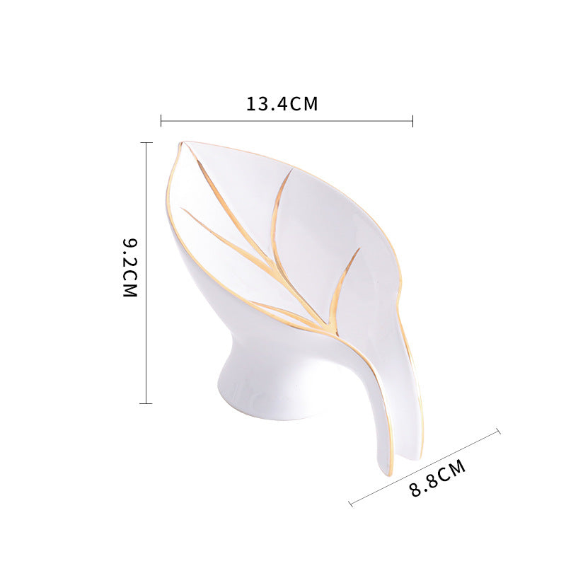 Ceramic Leaf-Shaped Draining Soap Dish - product view 6
