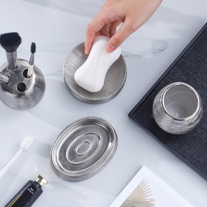 Artisan Ceramic Bathroom Set – 5 Pieces - product view 5