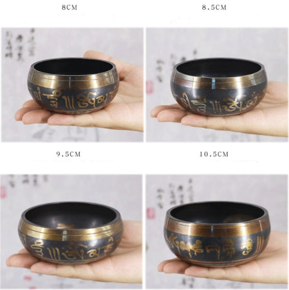 Copper Singing Bowl with Wooden Striker - product view 3