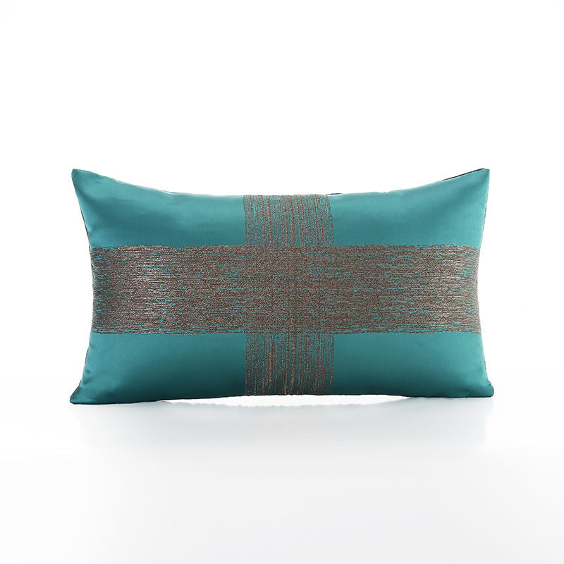 Dark Green Satin Jacquard Pillow Cover - product view 5