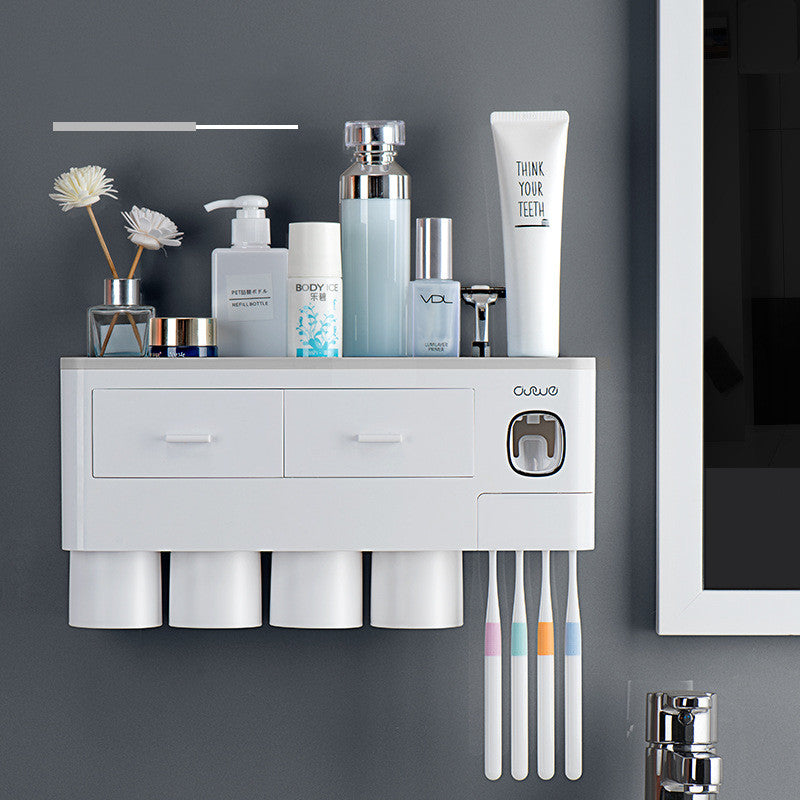 Magnetic Wall-Mounted Toothbrush & Cup Holder - product view 1
