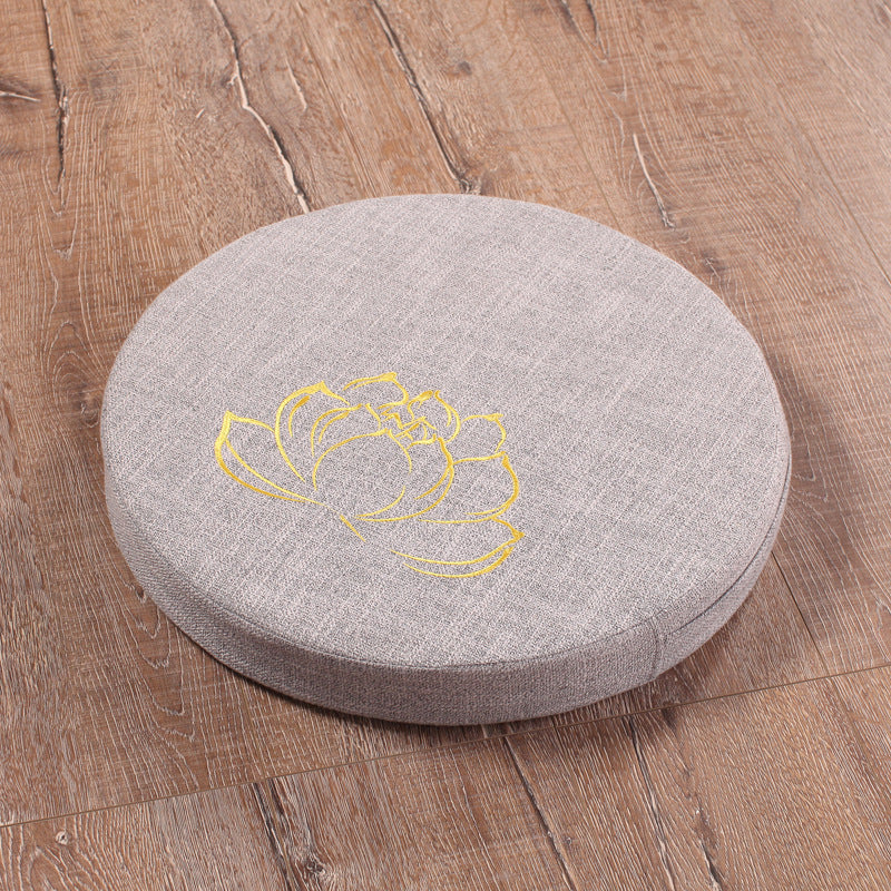Embroidered Linen Lotus Meditation Cushion - product view 6