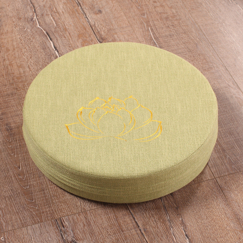 Embroidered Linen Lotus Meditation Cushion - product view 4