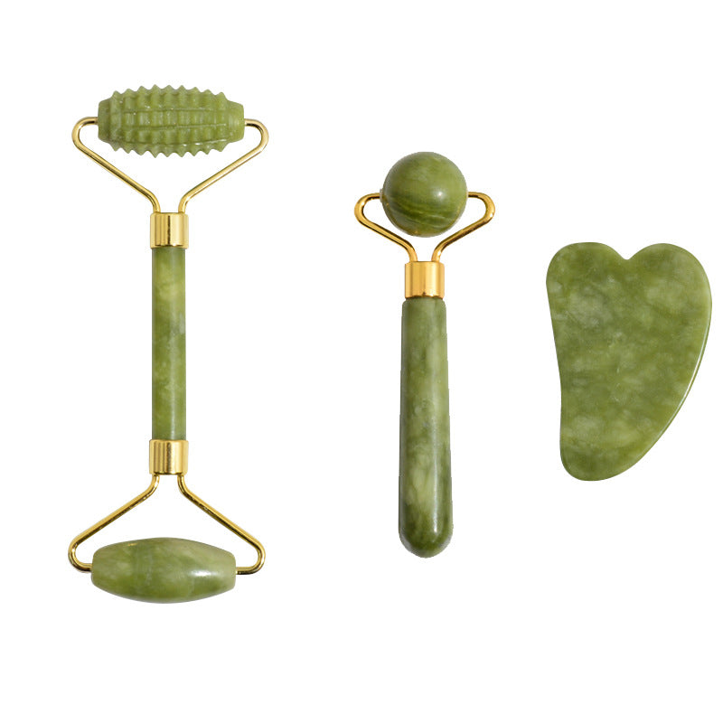 3-Piece Jade Facial Roller & Gua Sha Set - product view 5