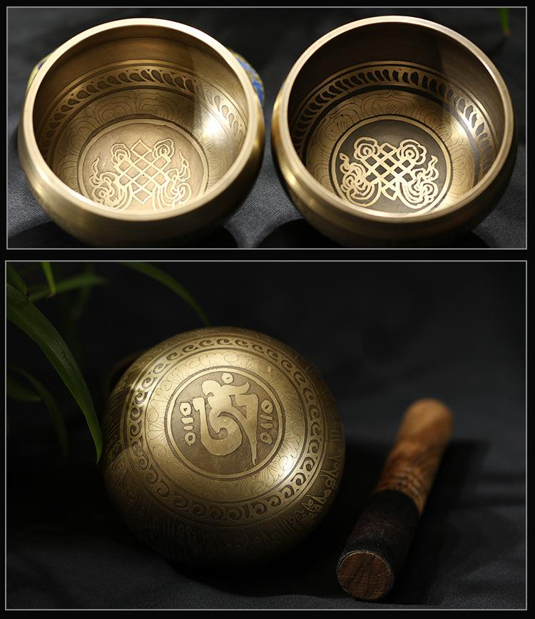 Handmade Copper Singing Bowl with Striker - product view 2