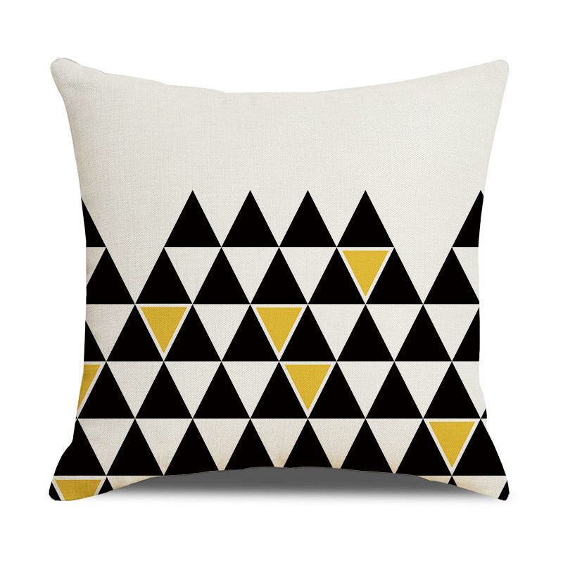Textured Geometric Sofa Pillow Cover - product view 2