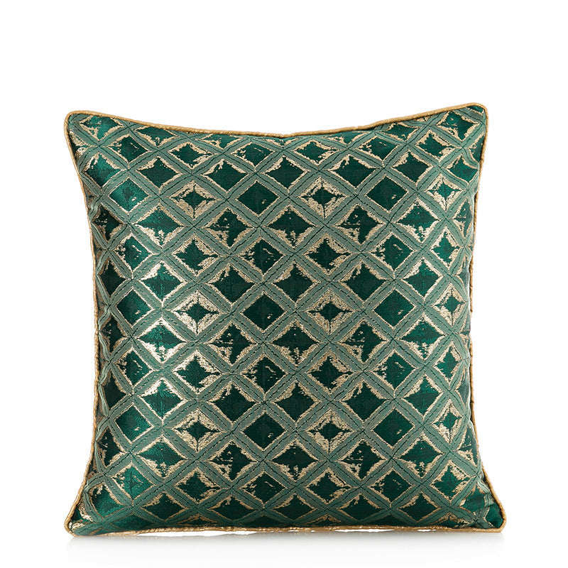 Dark Green Satin Jacquard Pillow Cover - product view 7