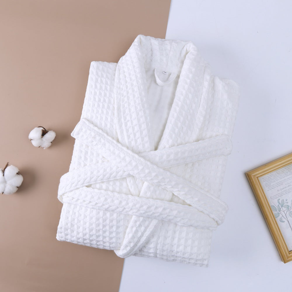 Cotton Waffle Unisex Bathrobe - product view 4