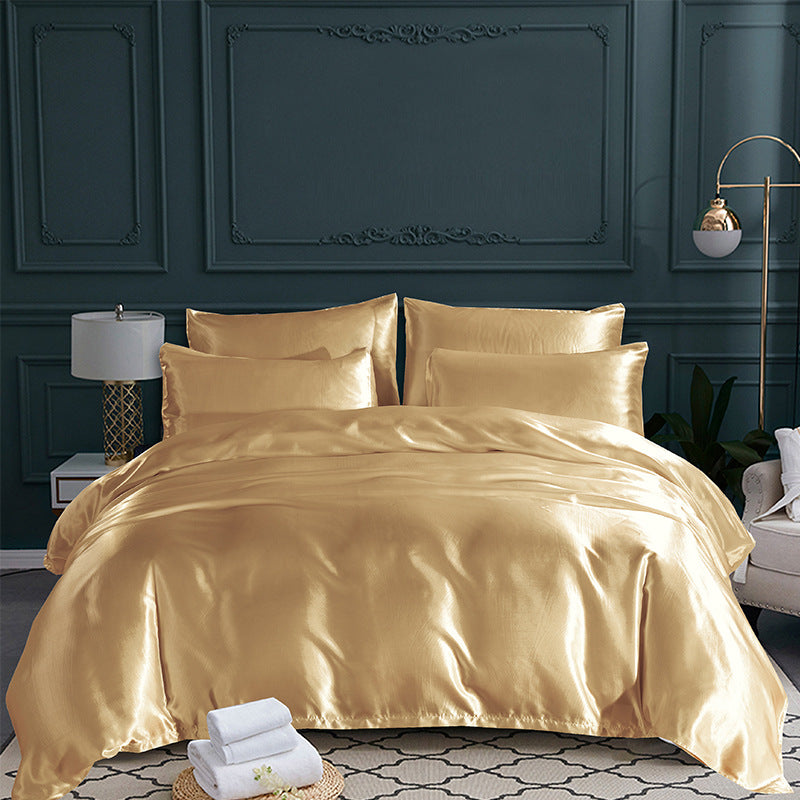 Solid-Color Satin-Feel Duvet Cover Set - product view 5