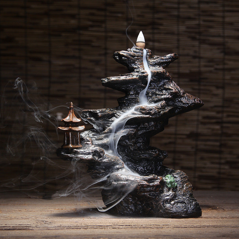 Mountain Temple Backflow Incense Burner - product view 3