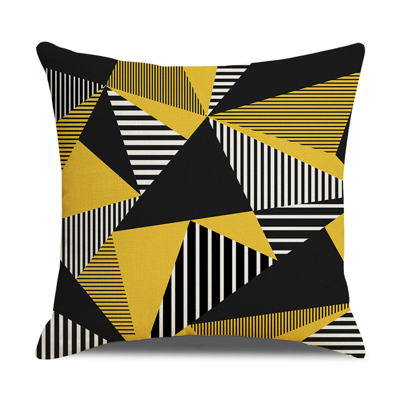 Textured Geometric Sofa Pillow Cover - product view 4