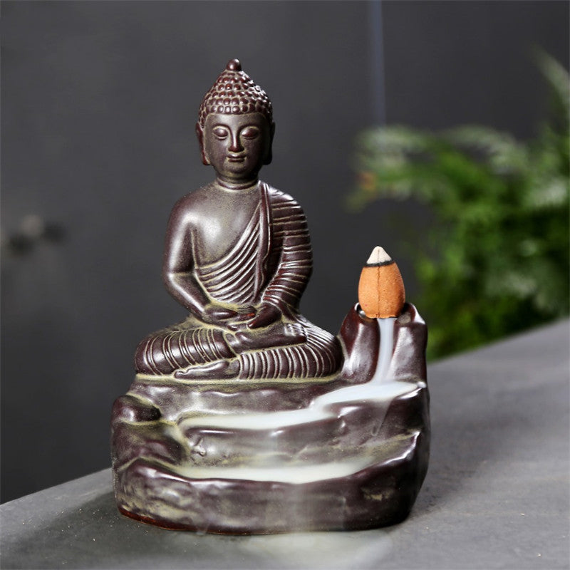 Ceramic Buddha Incense Burner - product view 2