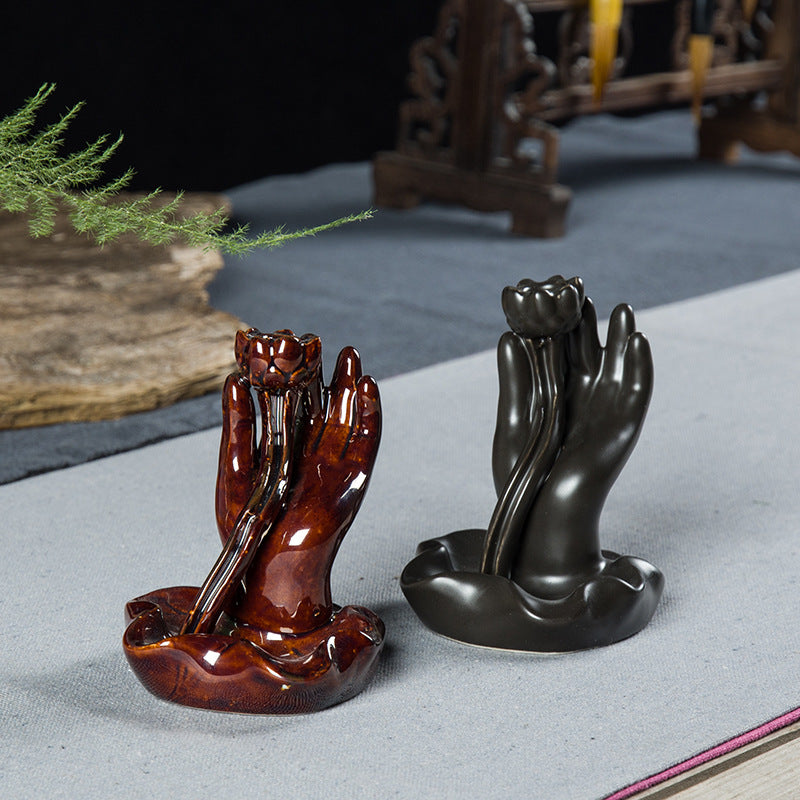 Mini Ceramic Backflow Incense Burner - product view 3