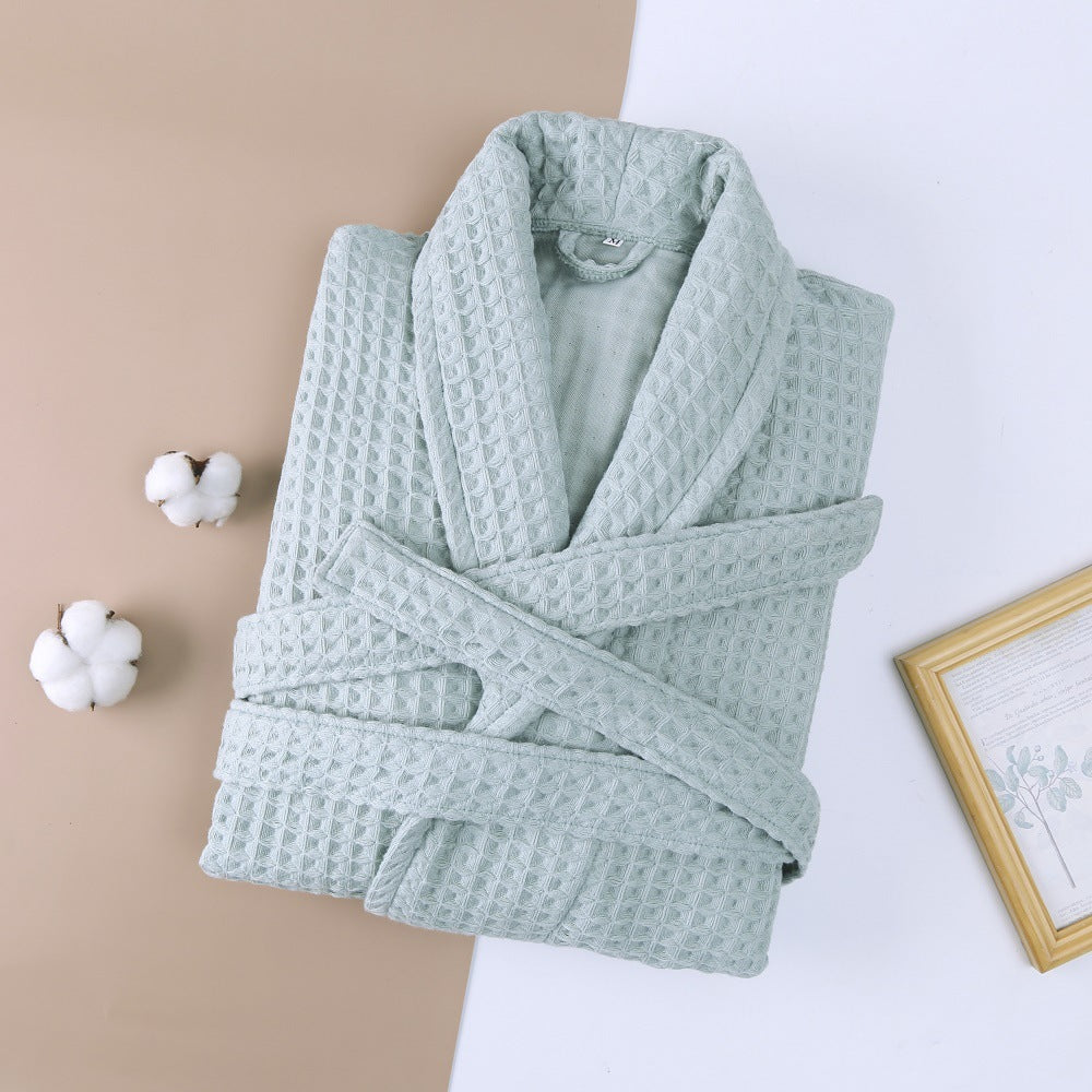 Cotton Waffle Unisex Bathrobe - product view 2