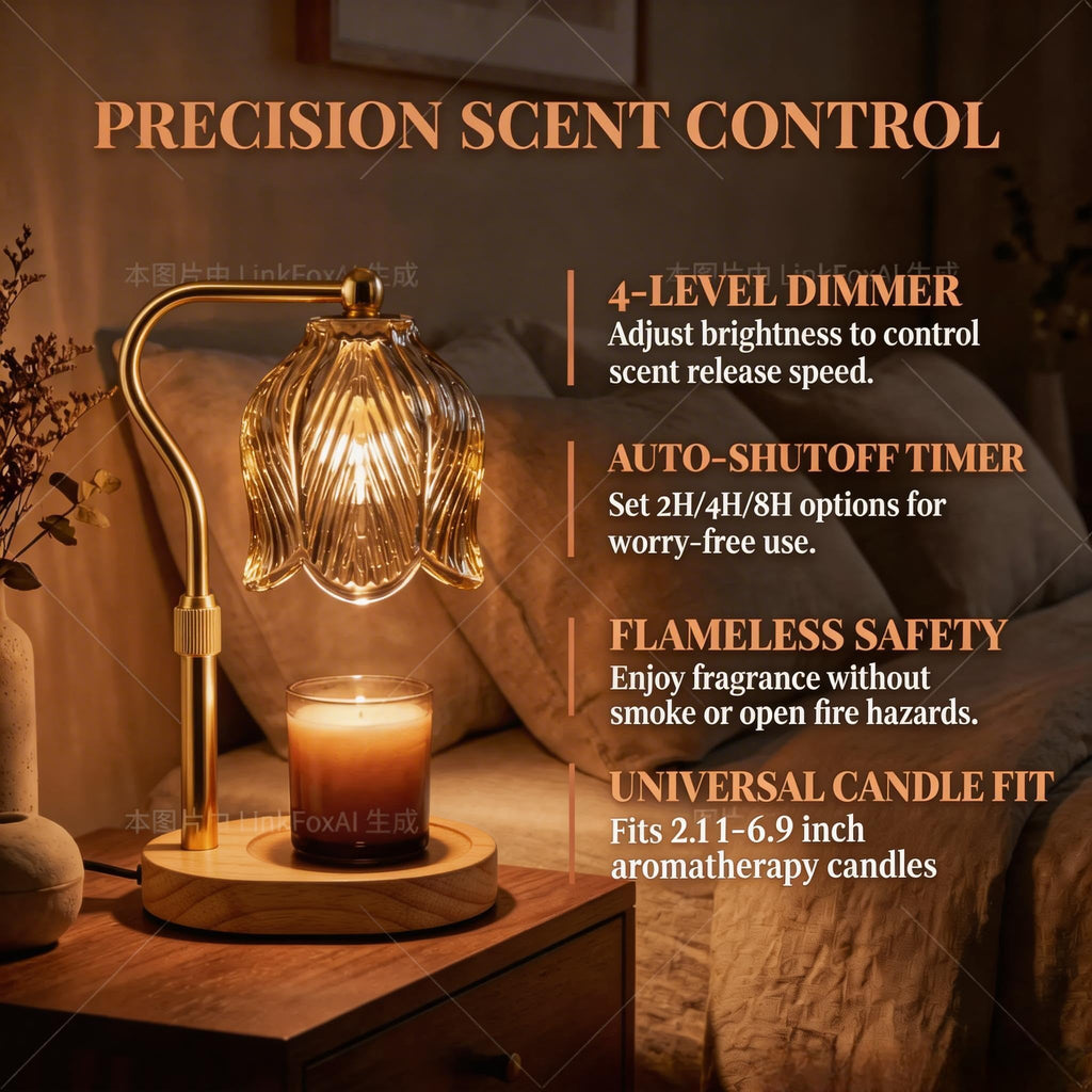 Dimmable Candle Warmer Lamp with Timer - product view 3