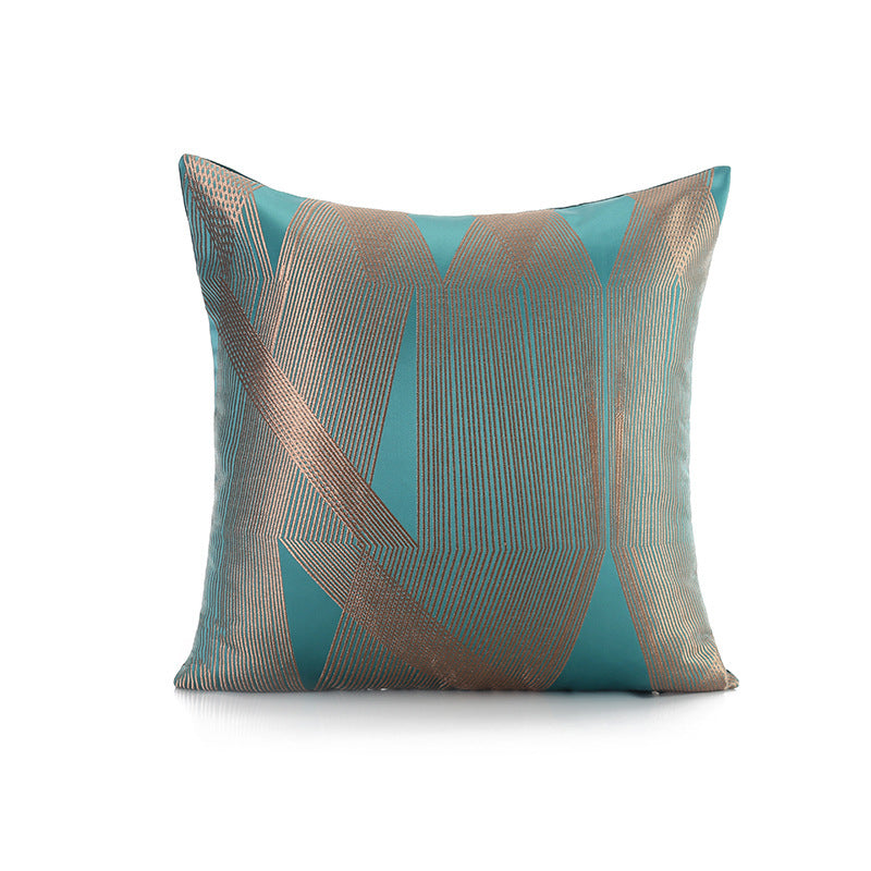 Dark Green Satin Jacquard Pillow Cover - product view 6
