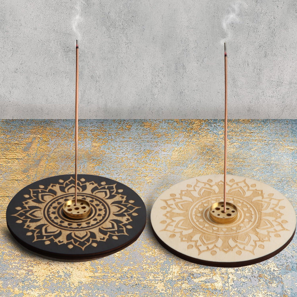 Engraved Wooden Zodiac Incense Holder - product view 1