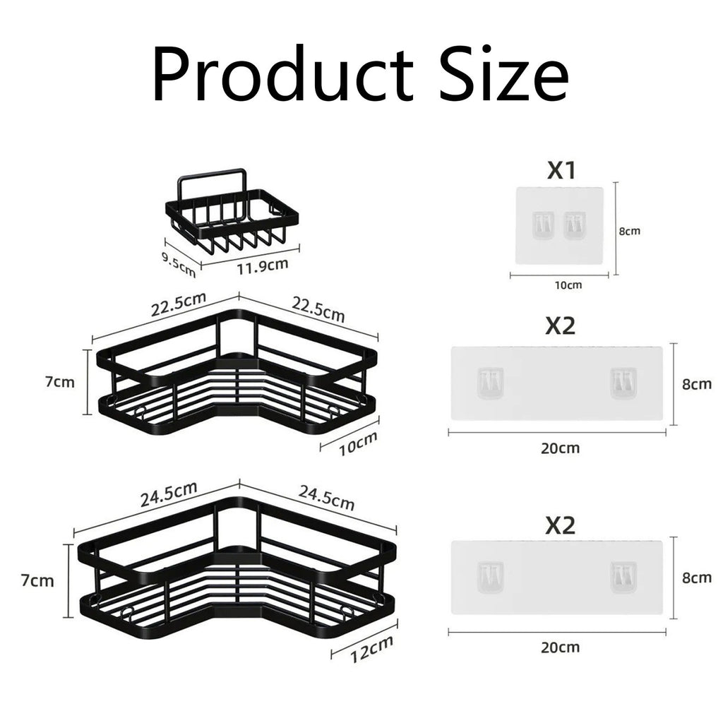 3-Piece Corner Shower Shelf Set - product view 5