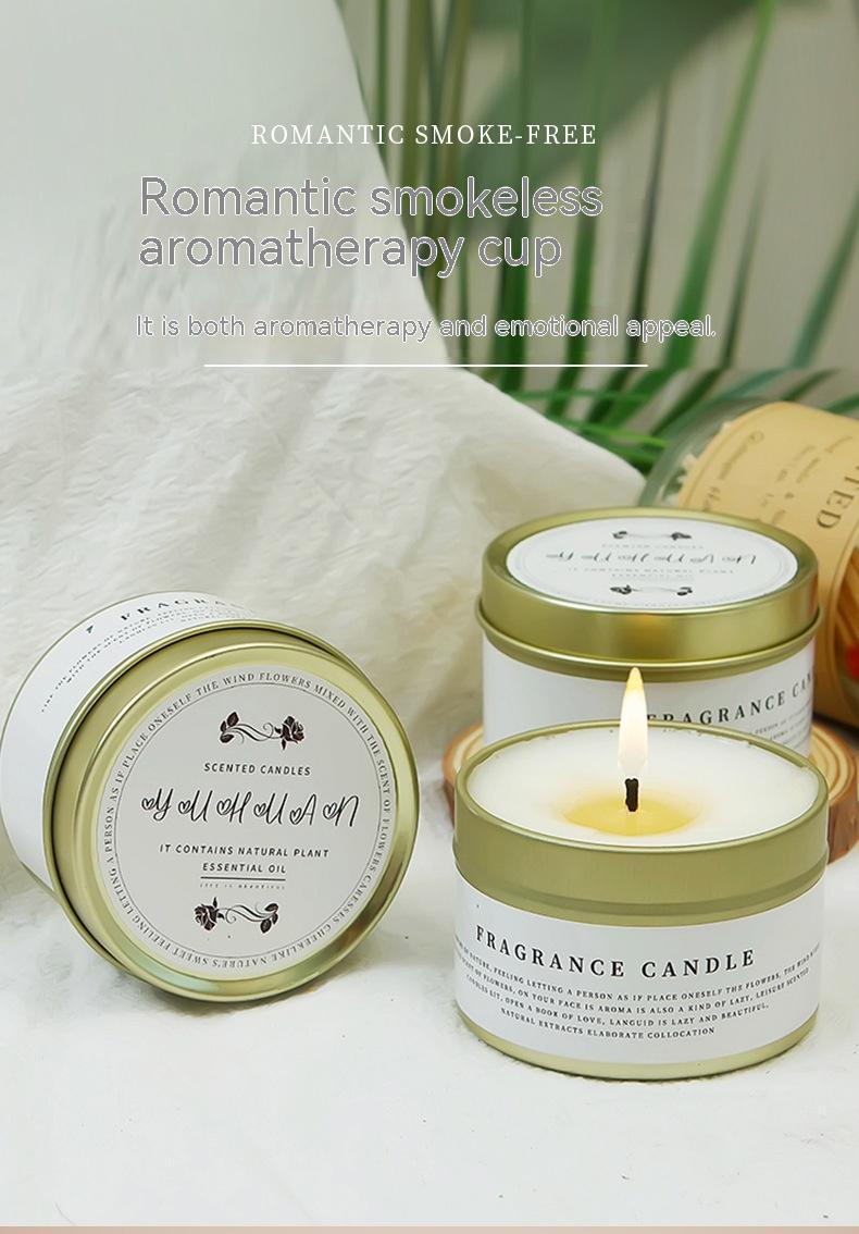 Scented Soy Candle in Gold-Tone Tin - product view 6