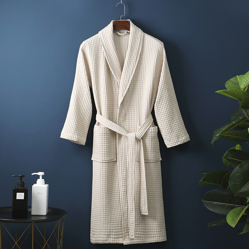 Pure Cotton Waffle Bathrobe - product view 4