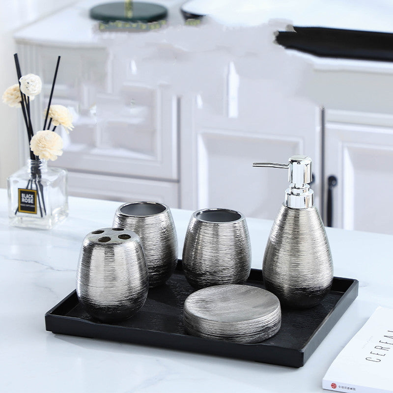 Artisan Ceramic Bathroom Set – 5 Pieces - product view 11