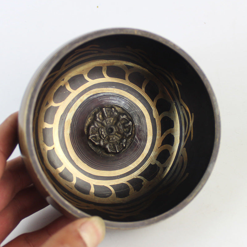 Copper Singing Bowl with Wooden Striker - product view 2