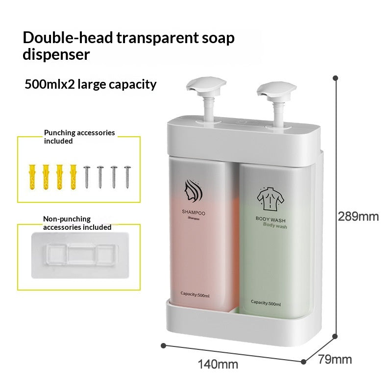 2- or 3-Chamber Clear Manual Soap Dispenser - product view 9