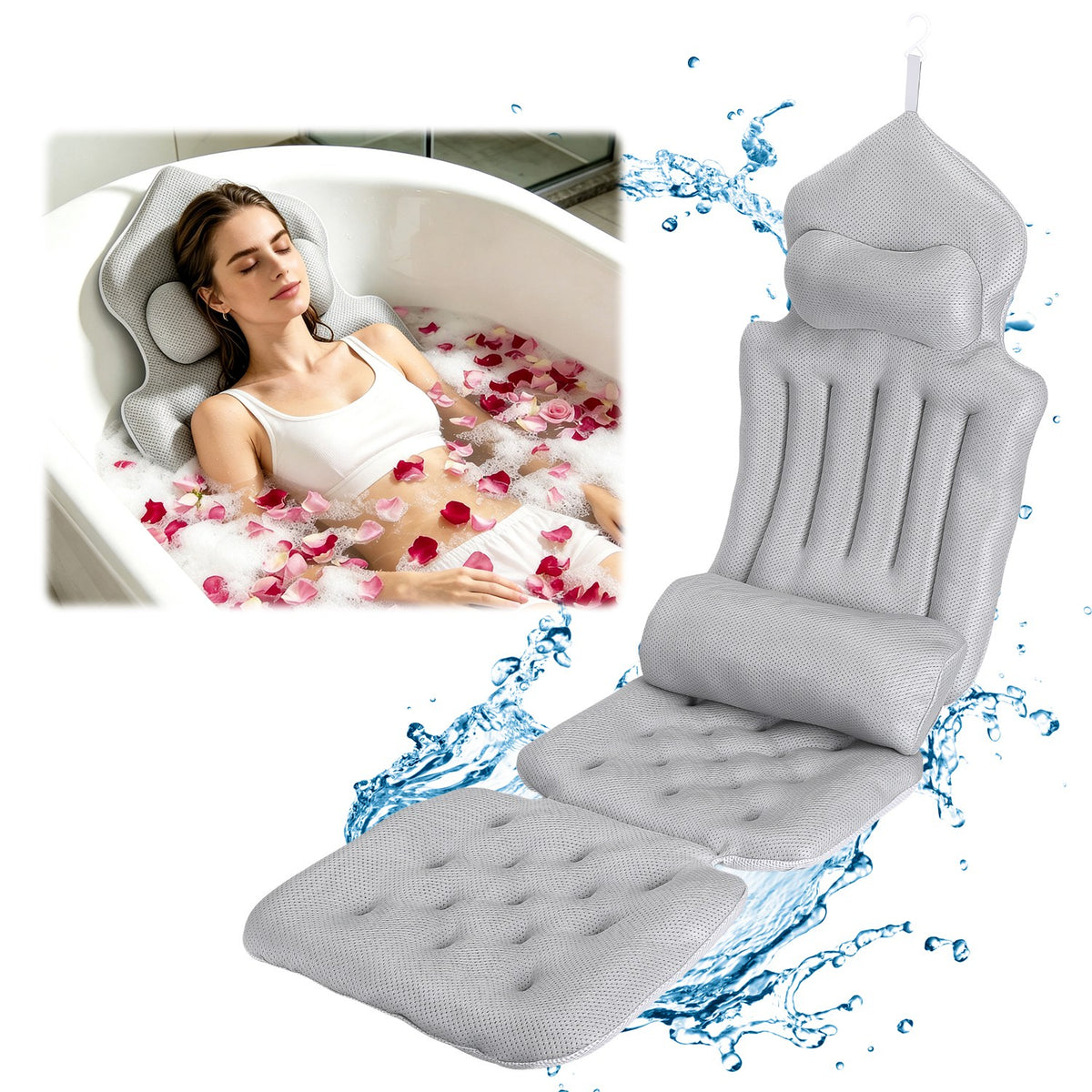 Full-Body 4D Mesh Bath Cushion with Lumbar Pillow - product view 1