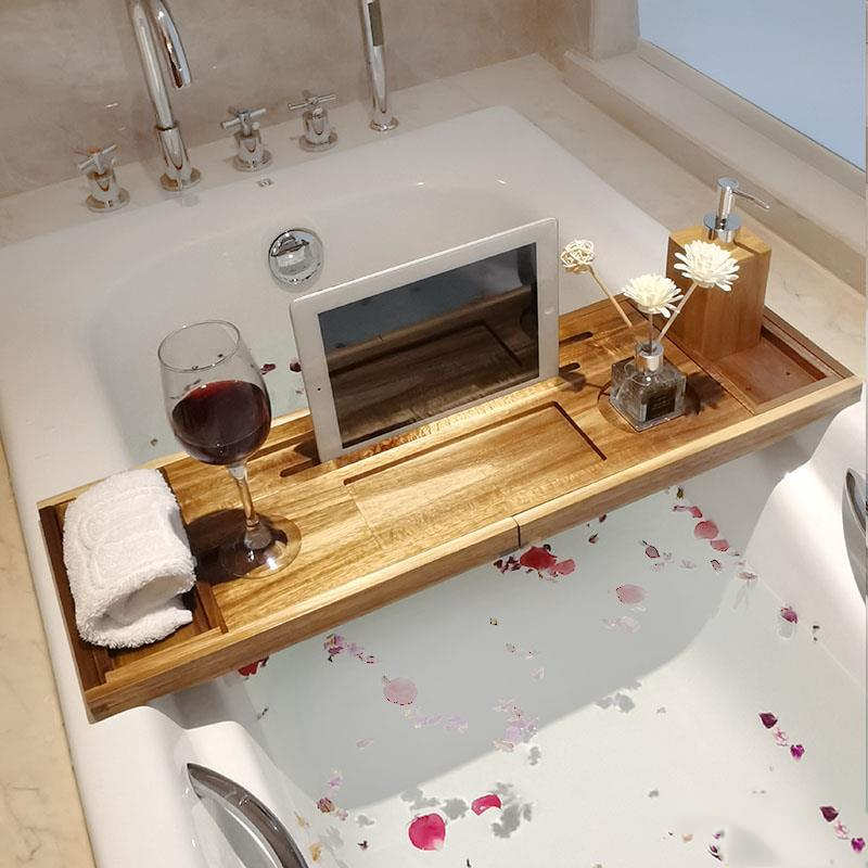 Expandable Bamboo Bathtub Tray - product view 2