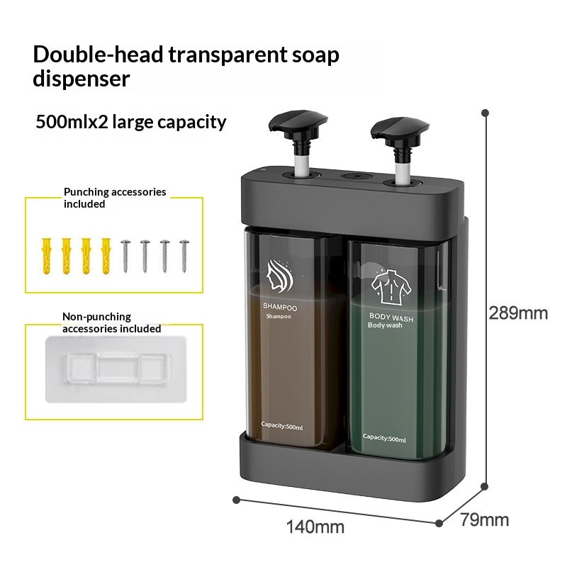 2- or 3-Chamber Clear Manual Soap Dispenser - product view 4