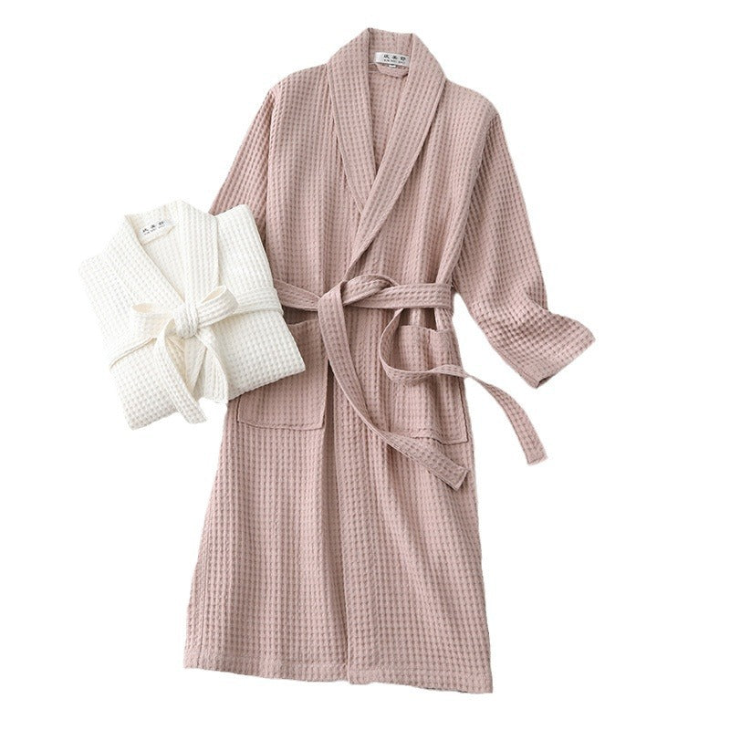 Pure Cotton Waffle Bathrobe - product view 5