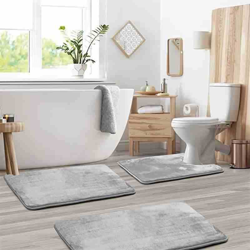 3-Piece Plush Bathroom Mat Set - product view 1
