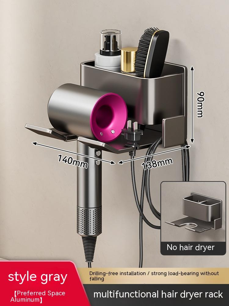 Minimalist Wall-Mounted Hair Dryer Holder - product view 2
