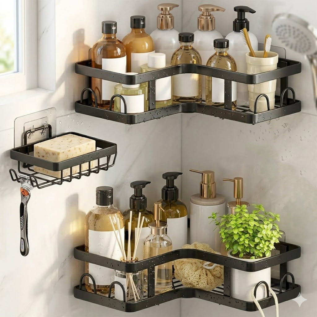 3-Piece Corner Shower Shelf Set - product view 1