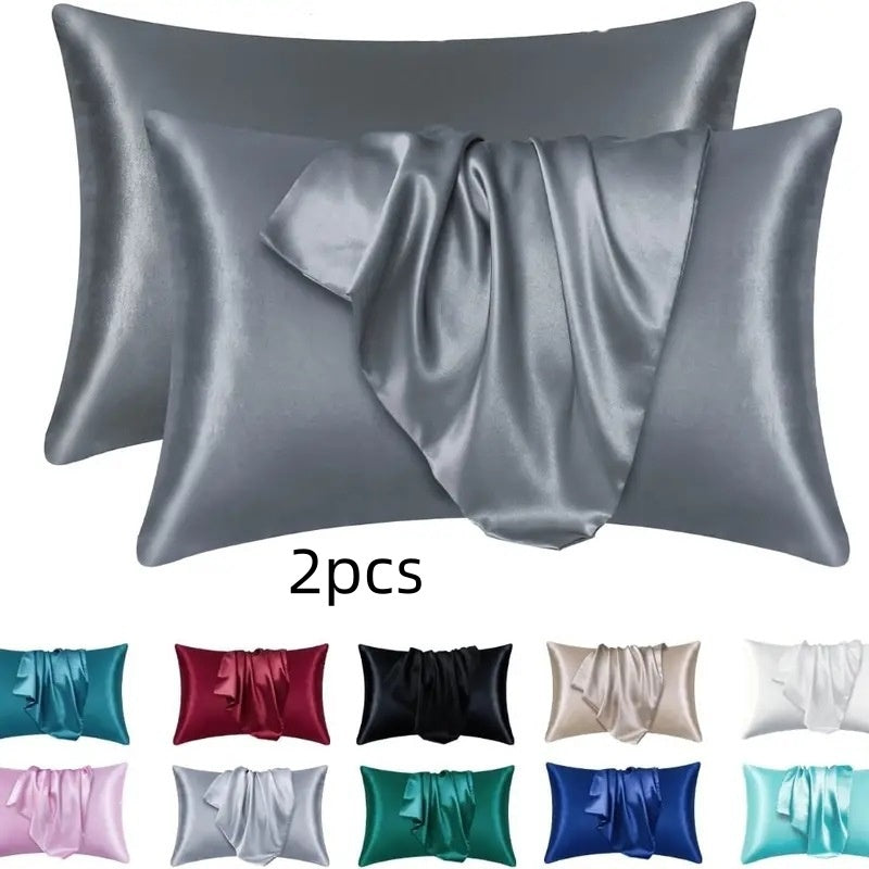 Double-Sided Satin-Feel Pillowcase Set - product view 12