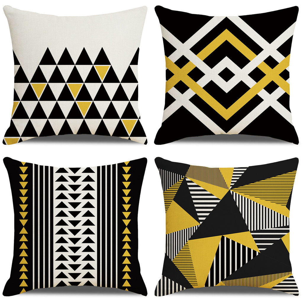 Textured Geometric Sofa Pillow Cover - product view 1