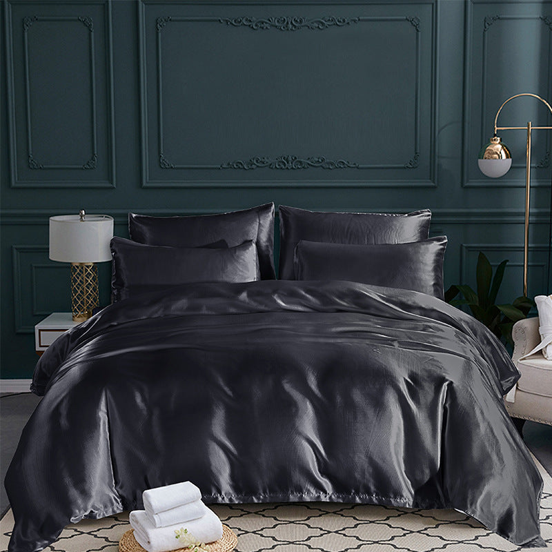 Solid-Color Satin-Feel Duvet Cover Set - product view 7