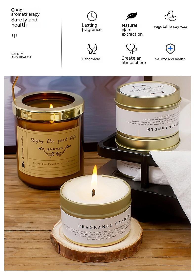 Scented Soy Candle in Gold-Tone Tin - product view 5