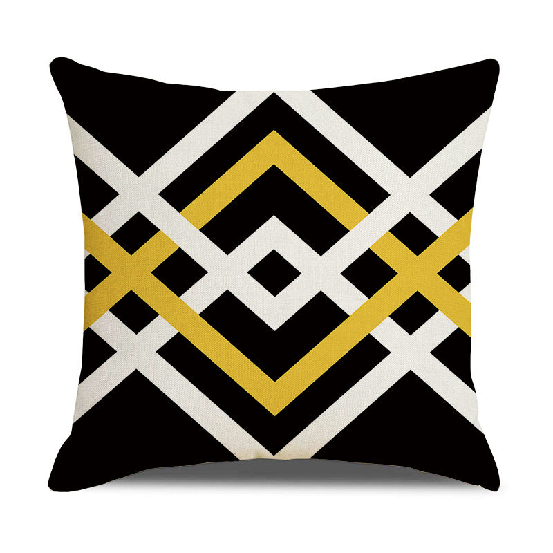 Textured Geometric Sofa Pillow Cover - product view 5