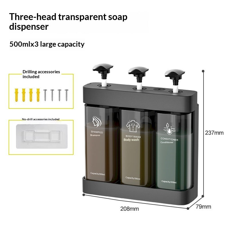 2- or 3-Chamber Clear Manual Soap Dispenser - product view 10