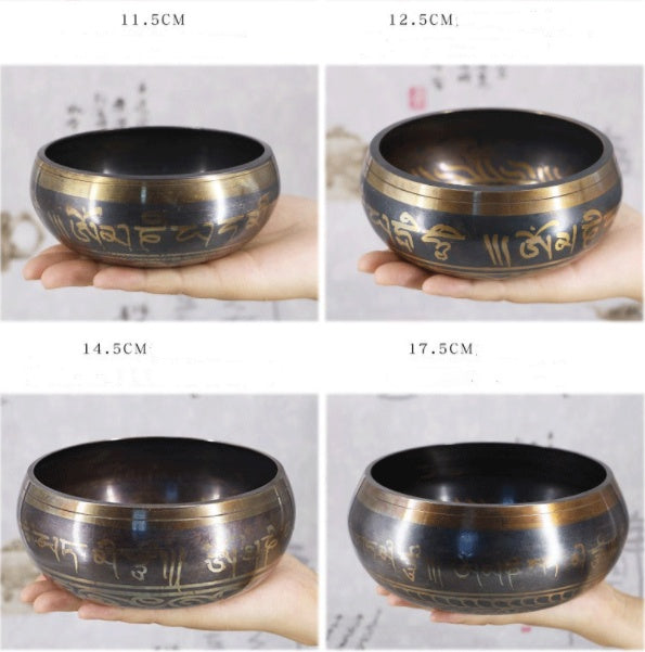 Copper Singing Bowl with Wooden Striker - product view 4