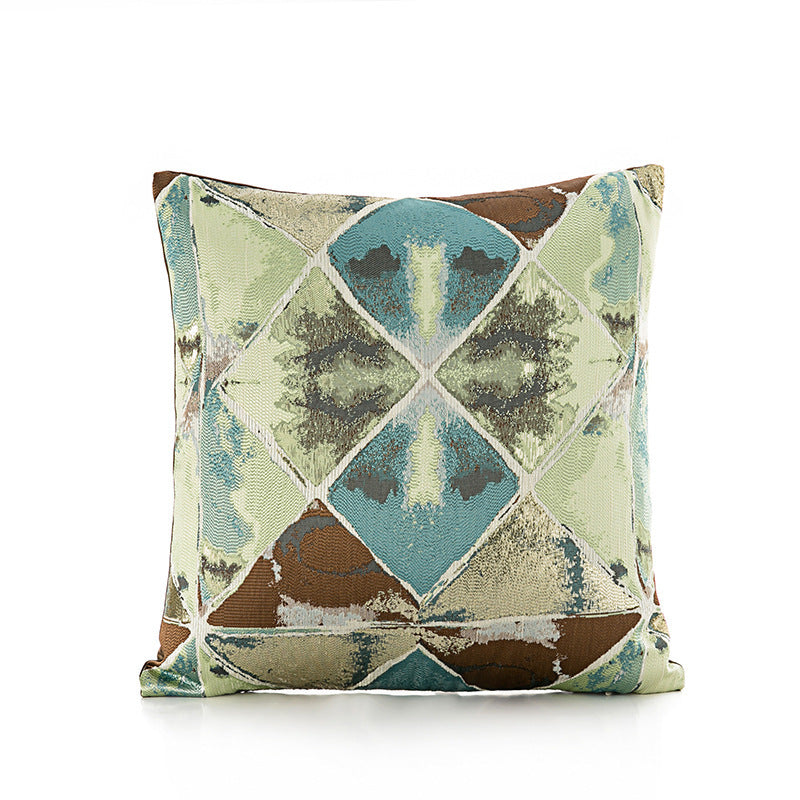 Dark Green Satin Jacquard Pillow Cover - product view 10