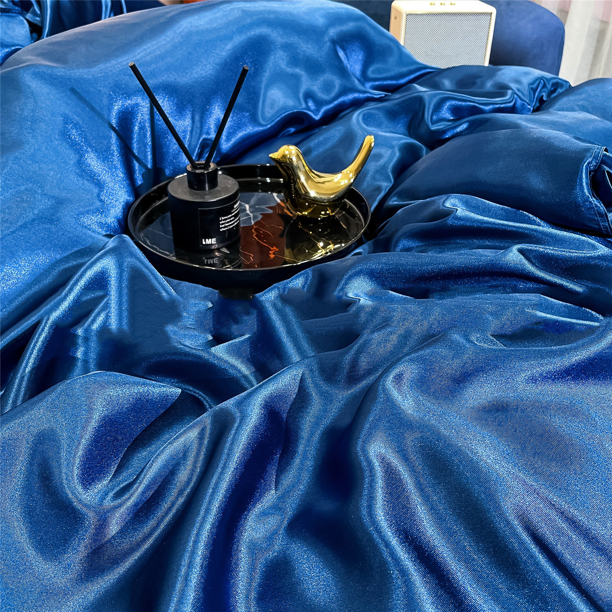 Solid-Color Satin-Feel Duvet Cover Set - product view 6