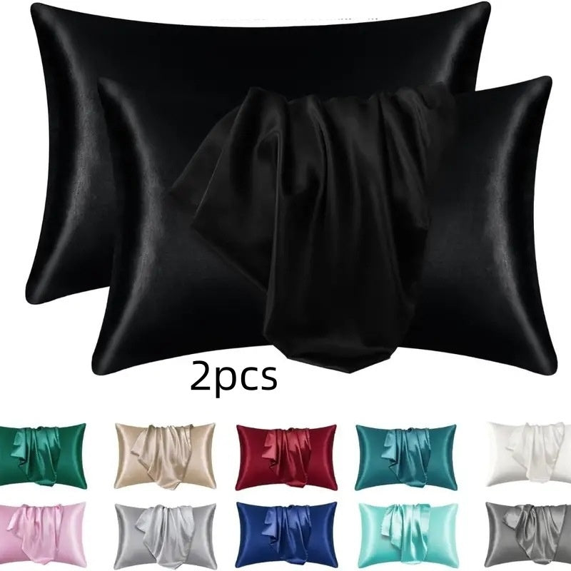 Double-Sided Satin-Feel Pillowcase Set - product view 11