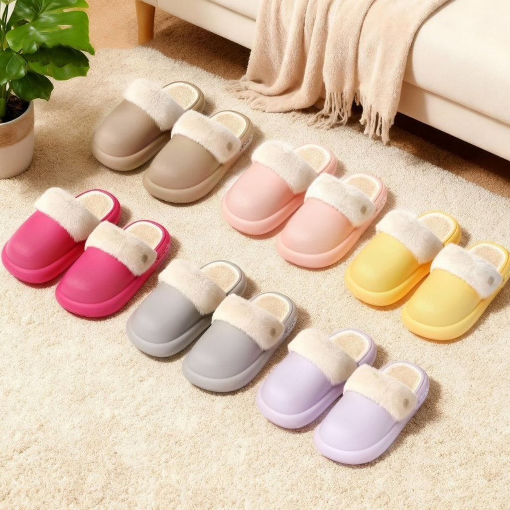 Washable Plush Indoor Spa Slippers - product view 1