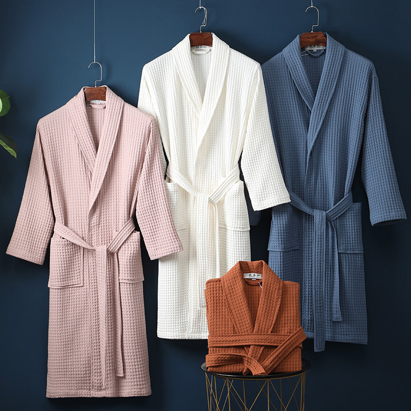 Pure Cotton Waffle Bathrobe - product view 1