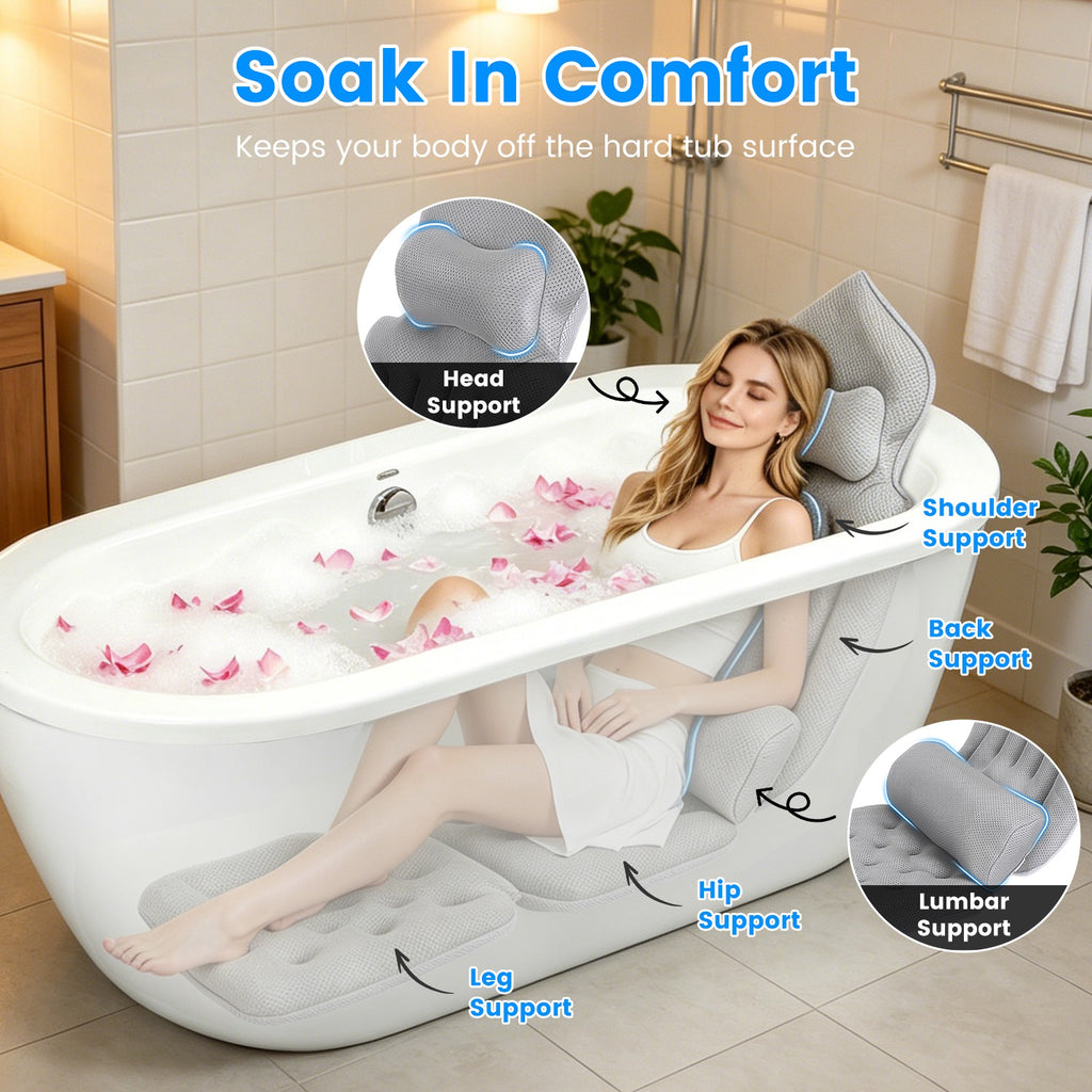 Full-Body 4D Mesh Bath Cushion with Lumbar Pillow - product view 3