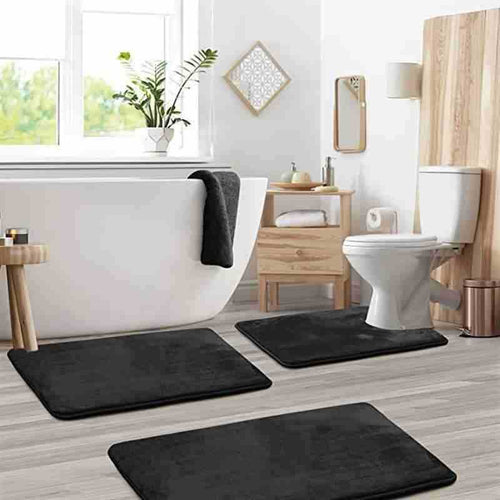 3-Piece Plush Bathroom Mat Set - product view 2