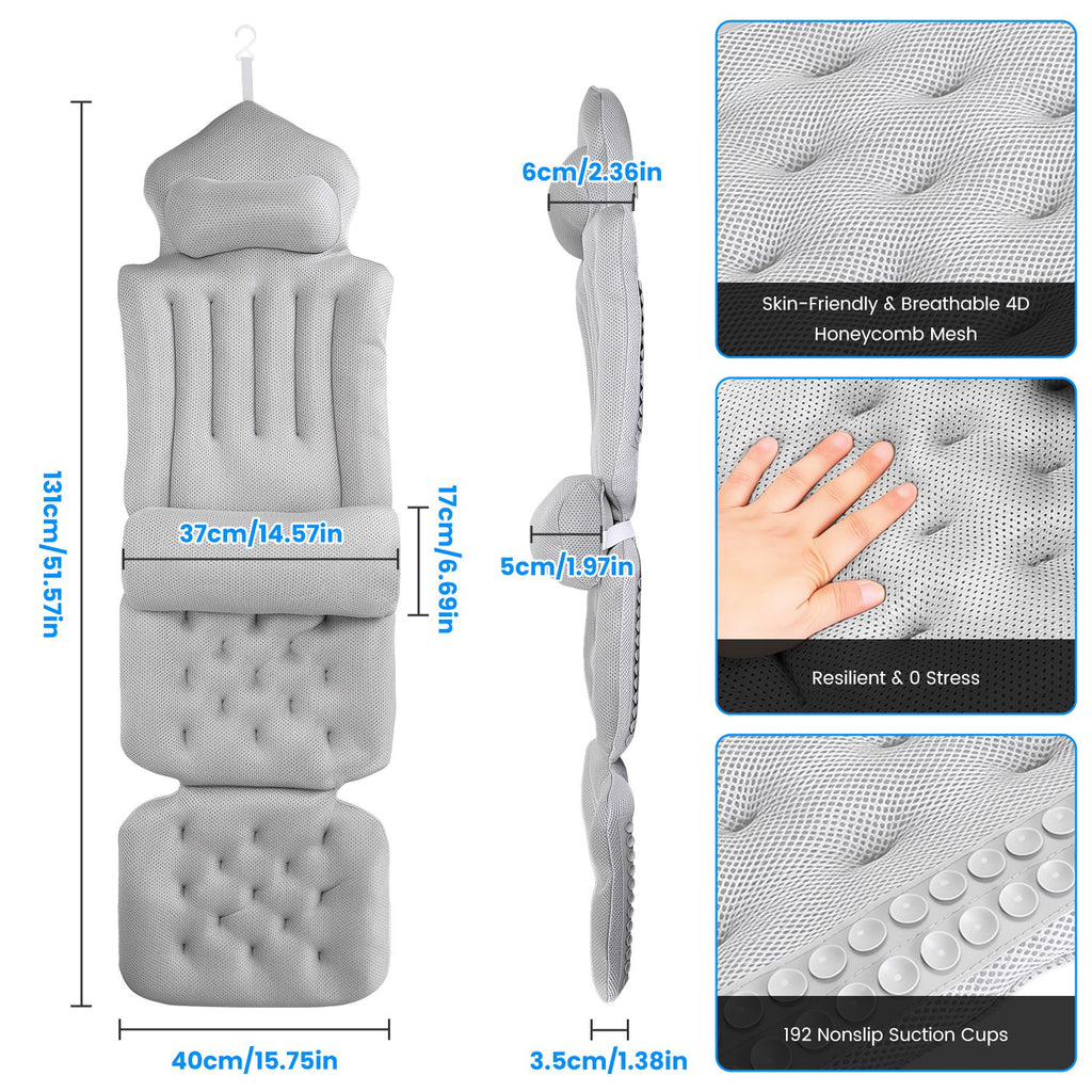 Full-Body 4D Mesh Bath Cushion with Lumbar Pillow - product view 7
