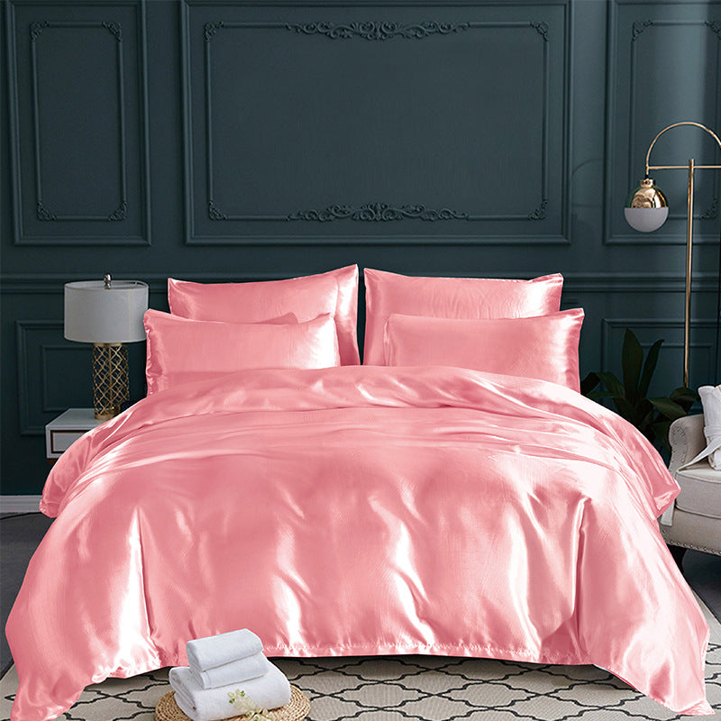 Solid-Color Satin-Feel Duvet Cover Set - product view 1